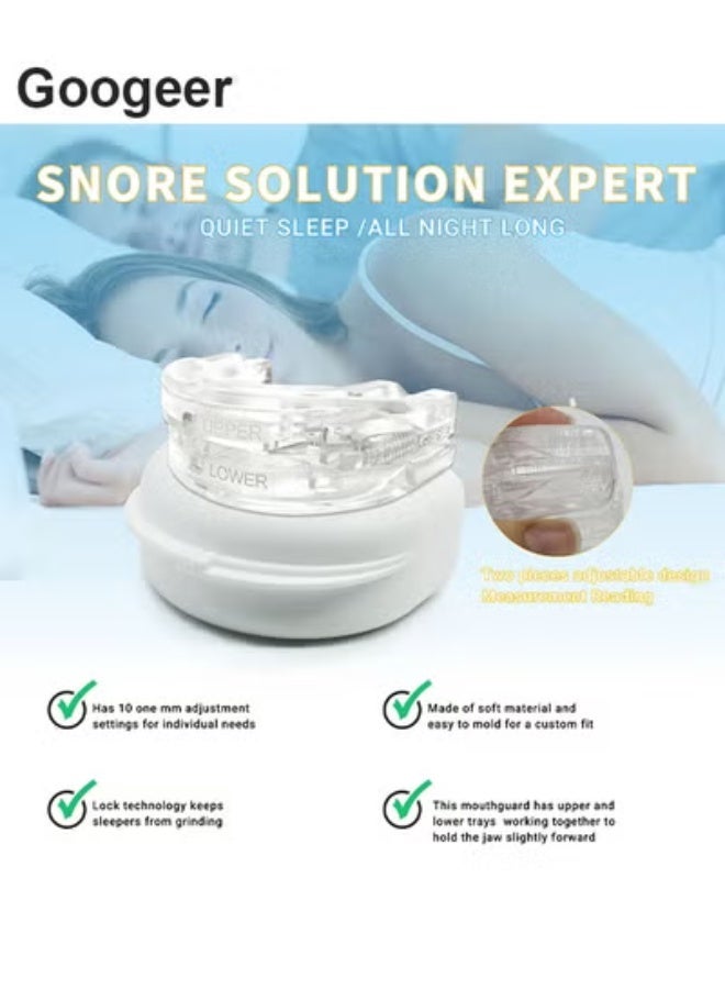 Googeer Anti-Snoring Mouth Guard Adjustable Mouthpiece Night Time Teeth Mouthguard Sleeping Bite Guard For Bruxism And Stop Snoring Custom Molding Adjustability, Snoring Reduction Aid For Men And Women - Image 3